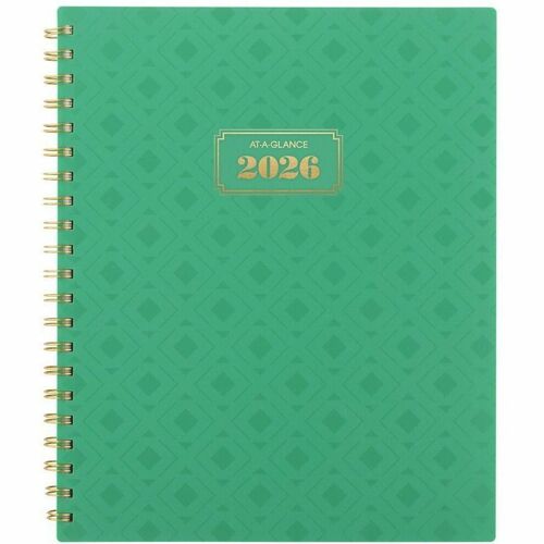 At-A-Glance BADGE 2026 Weekly Monthly Planner, Geo, Large, 8 1/2" x 11" - Large - Regular - Julian Dates - Weekly, Monthly - 13 Month - January 2026 to January 2027 - 1 Week, 1 Month Double Page Layout - Letter - 8 1/2" x 11" Sheet Size - White Sheet - Tw