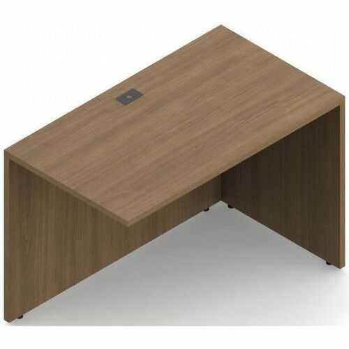 Offices To Go Newland | 42" Return Shell - Band Edge - Material: Thermofused Laminate (TFL) - Finish: Absolute Acajou - Cable Management, Grommet, Adjustable Floor-leveling Glide, Interlocking, Modesty Panel - For Workspace, Office, Meeting, Training, Des