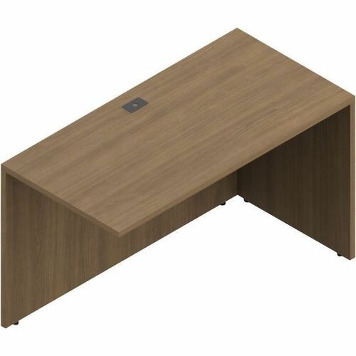 Offices To Go Newland | 48" Return Shell - Band Edge - Material: Thermofused Laminate (TFL) - Finish: Noce Grigio - Cable Management, Grommet, Adjustable Floor-leveling Glide, Interlocking, Modesty Panel - 1 Each