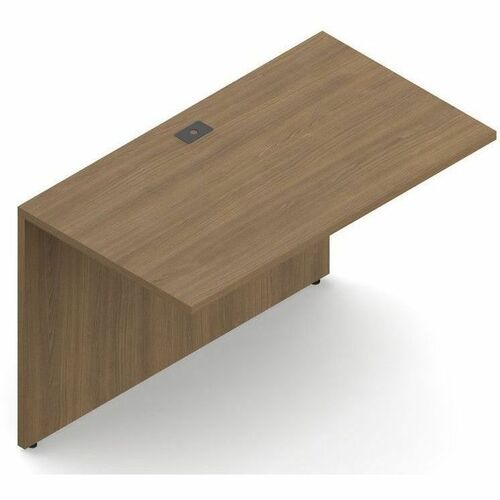 Offices To Go Newland | 42" Flush Bridge - Band Edge - Material: Thermofused Laminate (TFL) - Finish: Noce Grigio - Modesty Panel, Adjustable Floor-leveling Glide, Interlocking - For Workspace, Office, Meeting, Training - 1 Each