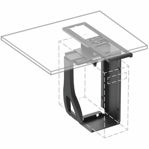 Global CPU Holder on Glide Track (PCPU-GT) - 22.50" (571.50 mm) Height x 9.25" (234.95 mm) Width x 9.25" (234.95 mm) Depth - Black - Adjustable Width, Ergonomic, Swivel - 1 Each