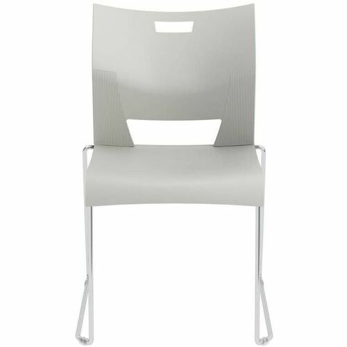 Global Duet Armless Chair, Polypropylene Seat & Back (6621) - Polypropylene Seat Material - Polypropylene Back Material - Chrome Steel Frame Material - Sled Base - Shadow - 1 Each