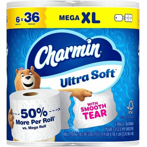 Charmin Ultra Soft Toilet Paper - 2 Ply - Extra Large - White