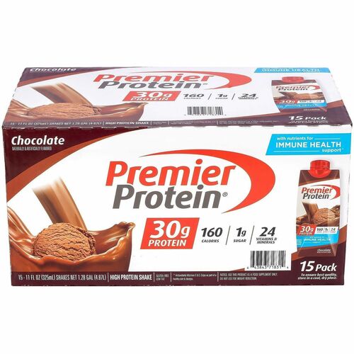 Premier Nutrition Protein Shakes - 11 fl oz (325 mL) - Chocolate - 15/Bag - 1 / Carton