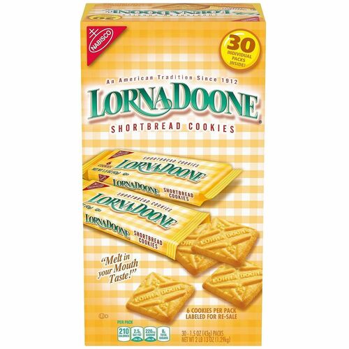 Lorna Doone Shortbread Cookies - Shortbread - 1.50 oz - 30/Bag - 1 / Carton