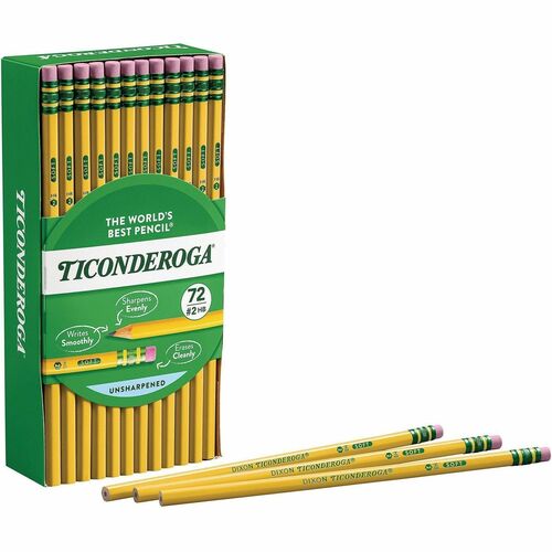 Ticonderoga #2 Pencils - Graphite Lead - #2 - Yellow Barrel - 72 / Pack