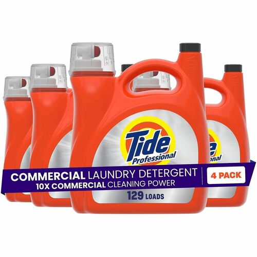 Tide Liquid Laundry Detergent - For Multipurpose - Ready-To-Use - Liquid - 170 fl oz (5.3 quart) - 129 Loads - Recommended For: Stain Remover - Orange - 4 / Carton