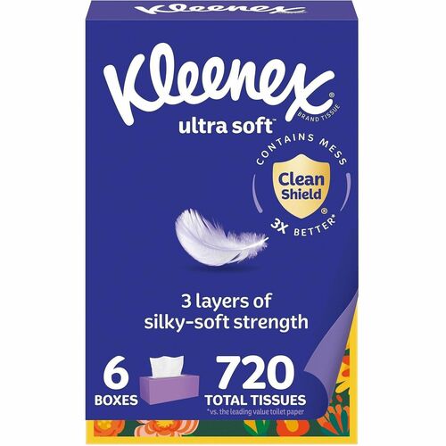 Kleenex Ultra Soft Tissues - 3 Ply - White - 6 / Pack
