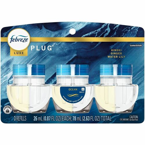 Febreze FadeDefy PLUG Air Freshener - 2.63 oz - Ocean - 50 Day - Odor Neutralizer - 3 / Pack