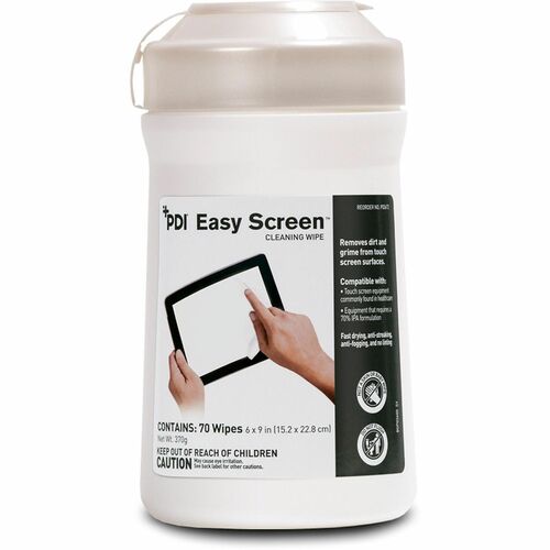 PDI Easy Screen Electronic Wipes - For Touchscreen, Electronic Equipment, Tablet, Glass - Residue-free, Streak-free, Dust Resistant, Dirt Resistant, Fingerprint Resistant, Disposable, Pre-moistened, Fast-drying, Anti-fog, Smudge Resistant, Grime Resistant