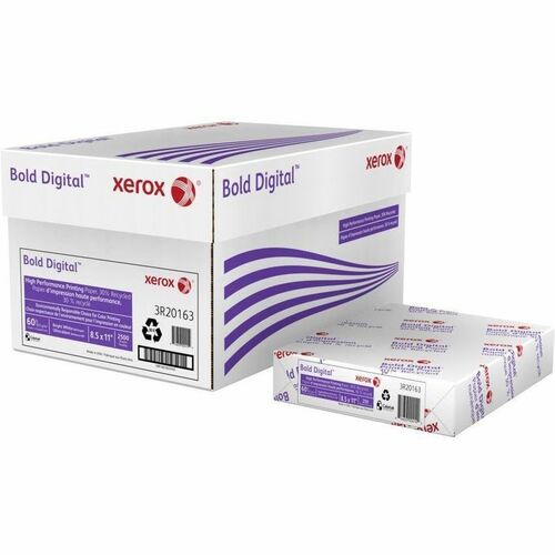 Xerox Bold Digital Printable Paper - 100 Brightness - 97% Opacity - Letter - 8 1/2" (215.90 mm) x 11" (279.40 mm) - 60 lb (27215.54 g) Basis Weight - 163 g/m² Grammage - Smooth - ColorLok Technology - 250 / Pack