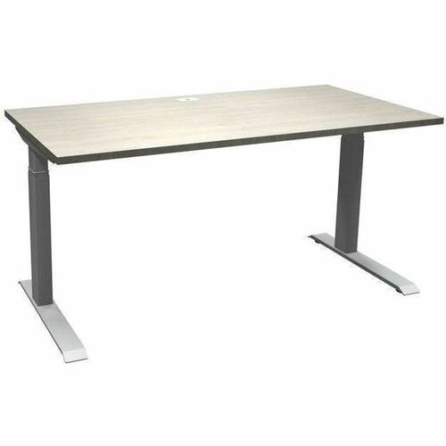 HDL Cleo Table Desk - Silver Folding Base - 265 lb (120.20 kg) Capacity - Height Adjustable - 3-Stage x 60" (1524 mm) Table Top Width x 30" (762 mm) Table Top Depth x 1" (25.40 mm) Table Top Thickness - 47.5" (1206.50 mm) Height - Commercial - Assembly Re