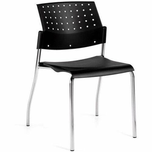 Global Sonic Armless Chair, Polypropylene Seat & Back, Wall Saver Frame (6508WS) - Polypropylene Seat Material - Polypropylene Back Material - Chrome Frame Material - Four-legged Base - 2 Each