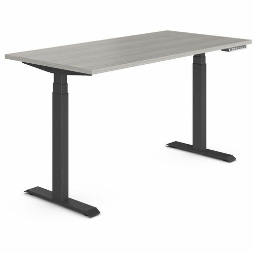 Offices To Go Newland | 60"x30" Rectangular Table - 3-Stage, 2 legs - Finish: Designer White - Modular, Programmable Memory Position, Anti-collision Function - For Workspace, Office, Meeting, Training - 1 Each