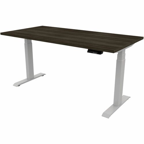 HDL Cleo Table Desk - Silver Folding Base - 265 lb (120.20 kg) Capacity - Height Adjustable - 3-Stage x 60" (1524 mm) Table Top Width x 30" (762 mm) Table Top Depth x 1" (25.40 mm) Table Top Thickness - 47.5" (1206.50 mm) Height - Commercial - Assembly Re