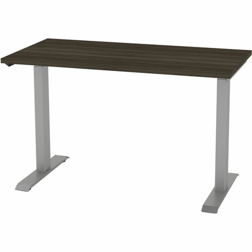 HDL Cleo Table Desk - Silver Folding Base - 265 lb (120.20 kg) Capacity - Height Adjustable - 3-Stage x 48" (1219.20 mm) Table Top Width x 24" (609.60 mm) Table Top Depth x 1" (25.40 mm) Table Top Thickness - 47.5" (1206.50 mm) Height - Commercial - Assem