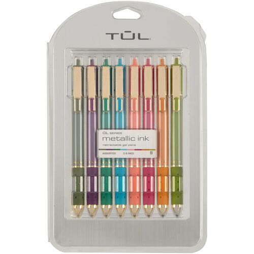 TUL GL Gel Pen - Retractable - Assorted Deep Metallic Ink - Assorted Barrel - 8 / Pack