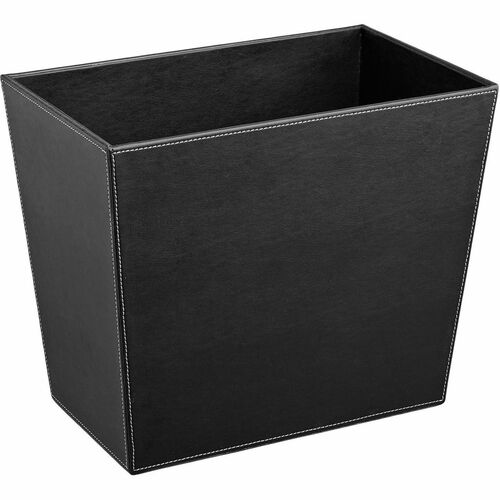 Erwyn Cordoba Wastebasket - 4 gal Capacity - Rectangular - For Guest Room - 11.5" Height x 13.9" Width x 8.8" Depth - Leatherette - Black - 6 / Case