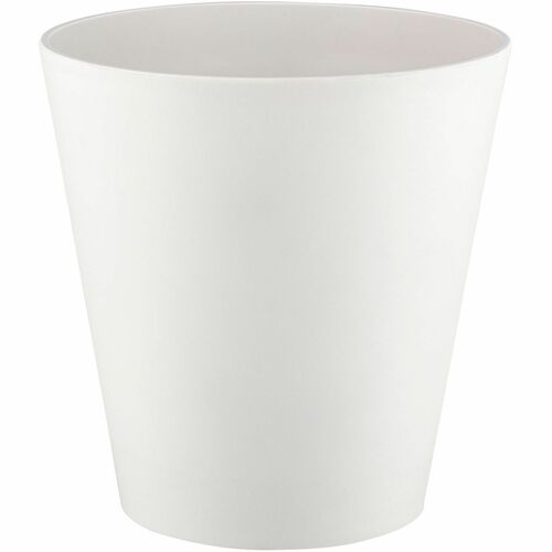 Erwyn Madison Wastebasket - 3.50 gal Capacity - Round - Manual - For Public Space, Guest Room - Durable, Eco-friendly - 10.5" Height x 10.3" Width x 10.3" Depth - Recycled Plant Fiber (RPF), Polylactic Acid (PLA) - White - 4 / Case