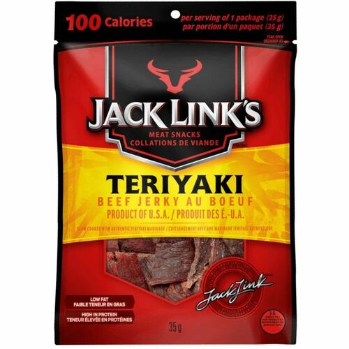 Jack Link's Meat Snacks Teriyaki Beef Jerky - Low Fat, High Protein, Low Carb - Teriyaki Beef Jerky - 1.23 oz (35 g) - 12 / Pack