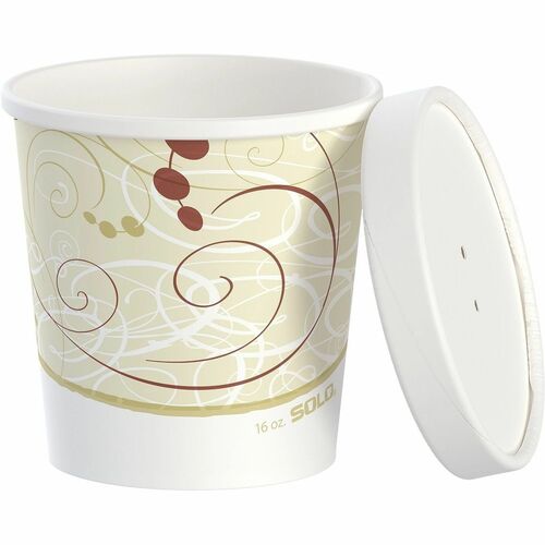 Solo 16 oz DSP Paper Food Container and Lid Combo Pack - Symphony - Food, Ice Cream - Symphony - Poly Paper Body - 250 / Case