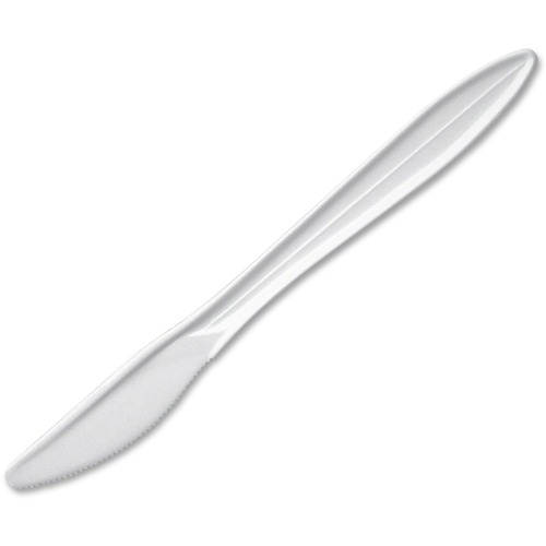 Dart Style Setter Medium-weight Plastic Cutlery - 1 Piece(s) - Dinner Knife - 1 x Dinner Knife - Polypropylene - White - 1000 / Carton