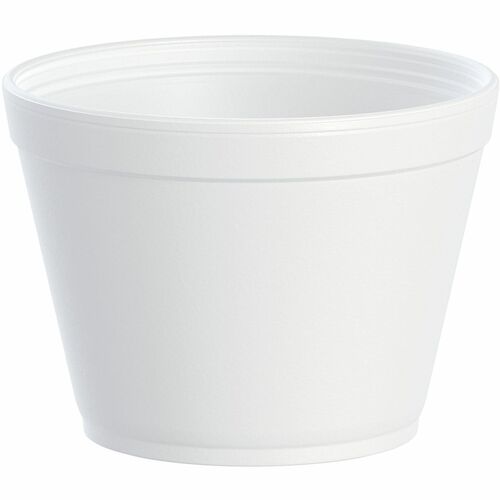 Dart J Cup 16 oz Foam Food Containers - 16 fl oz - Round - White - Foam - Sauce, Ice Cream - 25/Pack - 20 / Carton