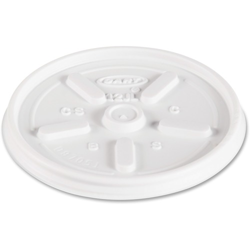 Dart Vented Hot Cup Drinking Lids - Round - Foam, Plastic - White - 1000 / Carton