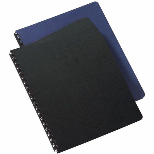 ACCO Linen Weave Presentation Cover - Black - Rounded Corner - 50 / Pack