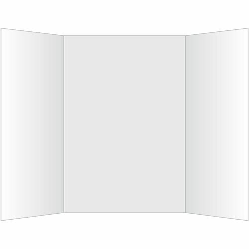 Geographics Royal Brites Tri-Fold Project Boards - Project, Poster, Crafting, Presentation - 36" Height x 48" Width - White - Kraft - 12 / Carton