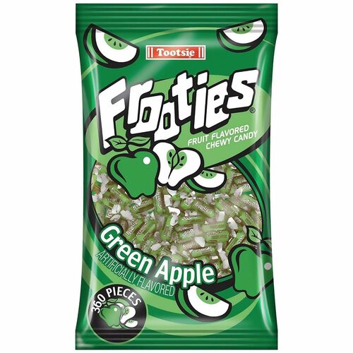 Green Rabbit Frooties Chewy Fruit Candies - Green Apple - Individually Wrapped - 2.42 lb - 360 Pieces/Bag - 1 / Carton
