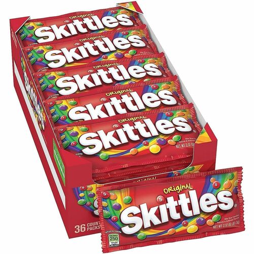 Green Rabbit Skittles Original Chewy Candy - Original - 2.17 oz - 36 /Box - 1 / Carton