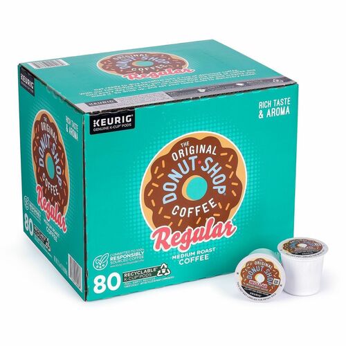 Green Rabbit K-Cup The Original Donut Shop Regular K-Cup - Compatible with Keurig K-Cup Brewer - Regular - Extra Bold Medium - 80 K-Cup - K-Cup - 1 / Carton