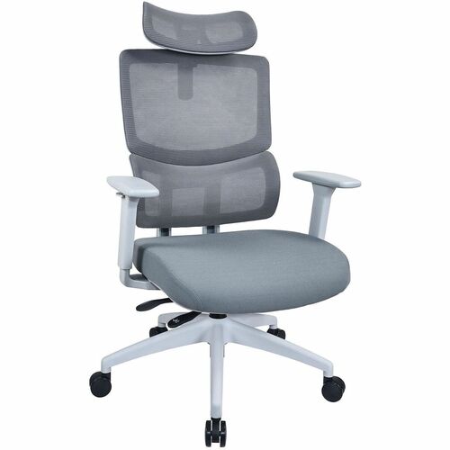 Lorell Ripley High Mesh-Back Chair with Articulating Lumbar Support - High Back - Gray - Fabric, Mesh - 1 Each