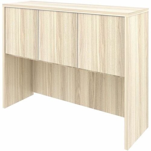 Lorell Essential Series Laminate Desking & Accessory - 36" Height x 48" Width x 15" Depth - 3 Door(s) - Band Edge - Material: Laminate, Metal - Finish: Laminate, Modern Elm - Cam Lock, Durable, Grommet, Cord Management - For Desk, Credenza - 1 Each