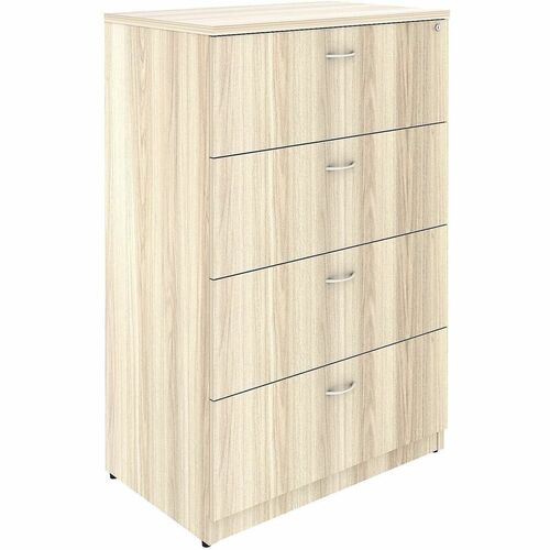 Lorell File Cabinet - 4 x Drawer(s) for File - Lateral - Lockable - Modern Elm - Assembly Required