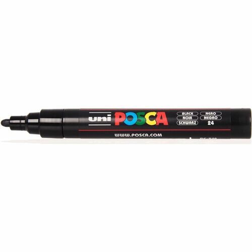 POSCA PC-5M WaterBased Paint Marker - 1.8 mm Medium Bullet, 2.5 mm Medium Bullet Marker Point - Erasable - Washable - Assorted Ink - Water Based - Multipurpose - 4 / Pack
