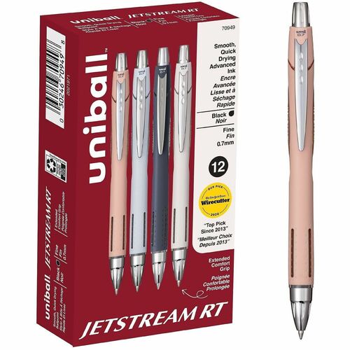 uniball™ Jetstream RT Retract Ballpoint Pens - Retractable - Assorted Ink - Hybrid - Writing, Drawing, Project - 1 Dozen