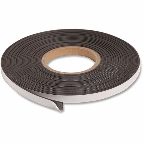 U Brands Magnetic Tape - 16.67 yd Length x 0.50" Width - Black - 1 Each