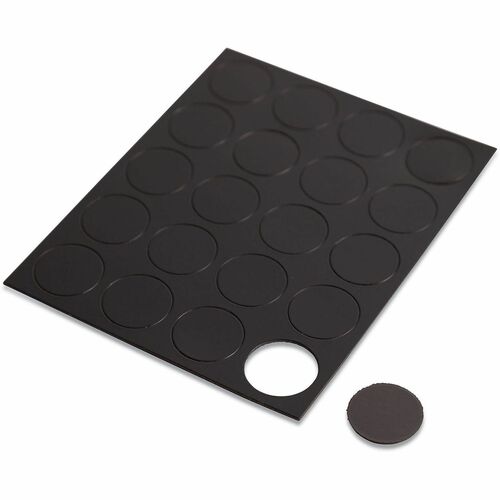 U Brands Board Magnet - 0.7" Diameter - Circle - Heavy Duty - 20 / Pack - Black