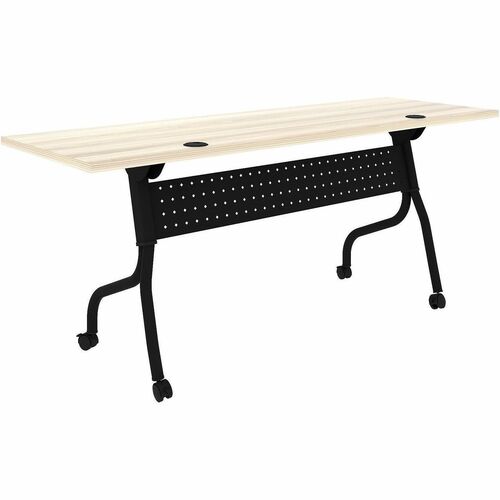 Lorell Modern Elm/Black Flip-Up Training Tables - Melamine Top - Black Four Leg Base - 4 Legs - 72" Table Top Width x 23.60" Table Top Depth - 29.50" Height - Training - Assembly Required - Modern Elm - Nylon - Melamine Top Material - Metal Base Material 