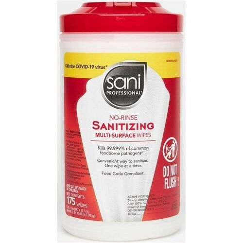 Sani Professional Sanitizing Wipe - 5" Width x 7.75" Length - 6 / Carton