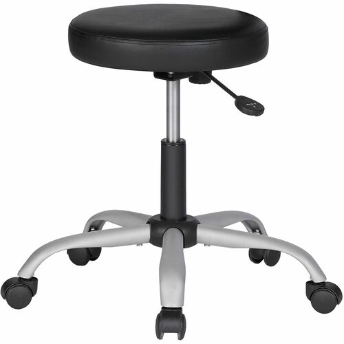 NuSparc Anti-Microbial PVC Backless Stool - Black - Polyvinyl Chloride (PVC) - 1 Each
