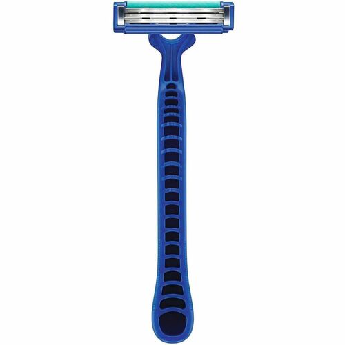 Gillette Shaving Razor - Textured Handle - Blue - 1 / Carton - Comfortable