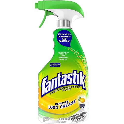 fantastik® Disinfectant Multi-Purpose Cleaner - Lemon Scent - For Multi Surface, Multipurpose - Spray - 32 fl oz (1 quart) - Lemon Scent - Recommended For: Virus Remover, Bacteria Remover, Grease Remover, Grime Remover, Smear Remover, Residue Remover,