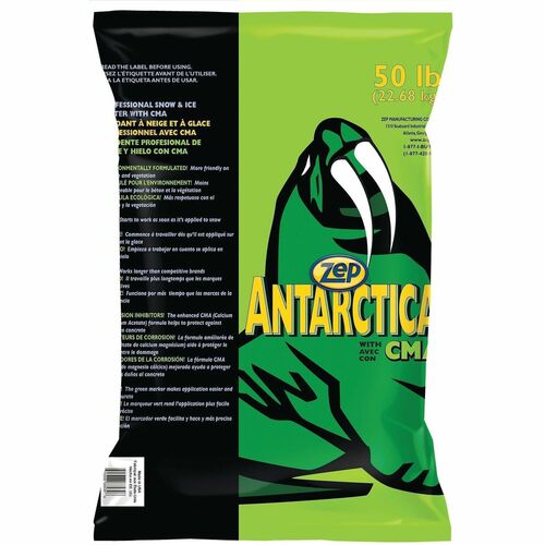 Zep Commercial Ice Melter - Pellet - Calcium Magnesium Acetate (CMA), Calcium Chloride -24°F (-31.1°C) - 50 lb