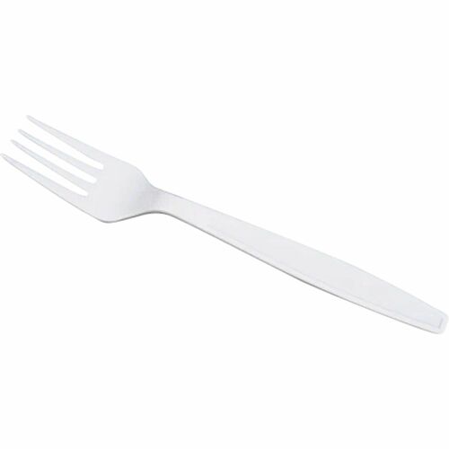 karat Wrapped Fork, Heavy-Weight/White - Fork - Fork - Restaurant, Cafeteria - Polypropylene Plastic - White - 1000 / Carton