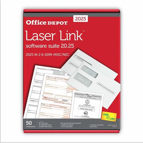 Office Depot Tax Form - 4, 6 Part - Letter - 8.50" x 11" Sheet Size - 50 Each