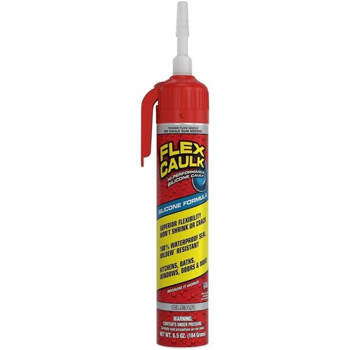 FLEX SEAL Advanecd High-Performance Caulk - Silicone - Clear - 0.41 lb - 1