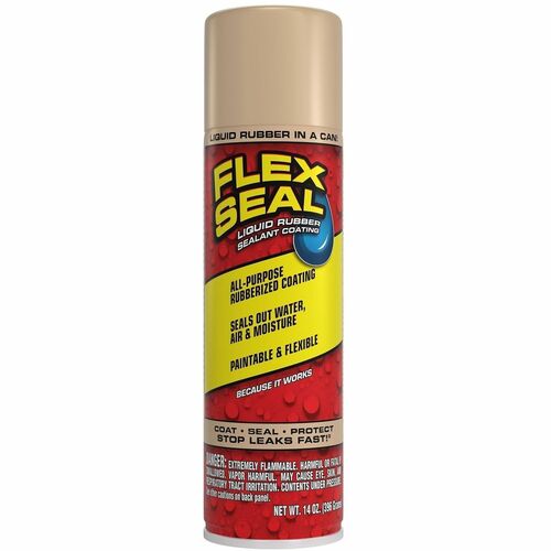 FLEX SEAL Liquid Rubber Sealant Coating Spray - Synthetic Rubber - Almond - 0.87 lb - 1